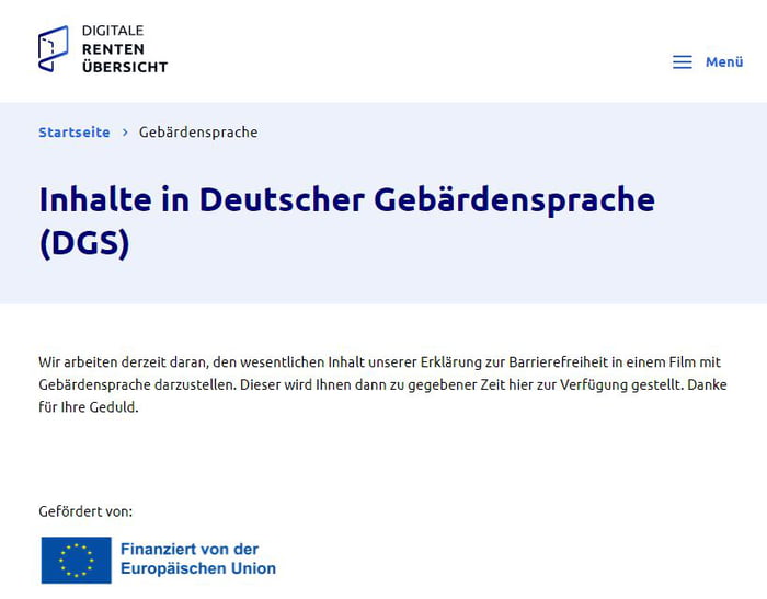 Bekannterweise können taube Menschen nicht lesen. Es soll auch noch eine Rampe auf die Webseite