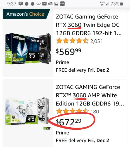 What's Up With This? White Gpu's Are Significantly Higher In Price. Are 