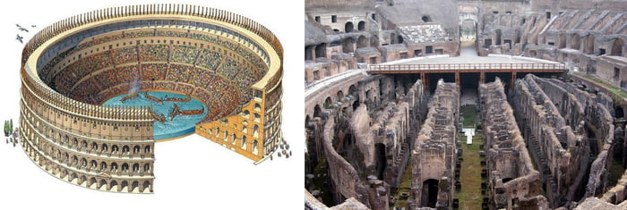 In Roman times the base of the colosseum could be flooded to allow ...