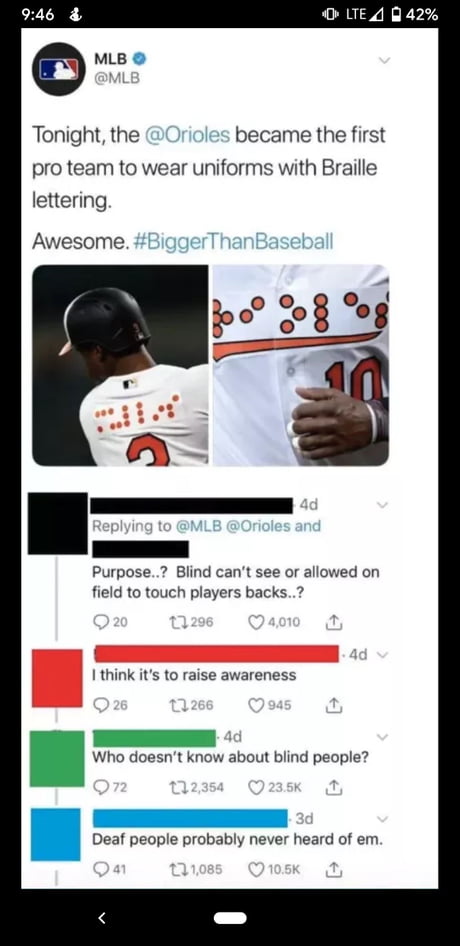 braille baseball uniforms