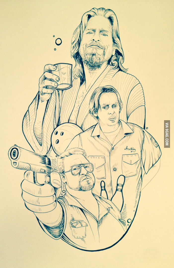 The Big Lebowski drawing I just finished ) 9GAG