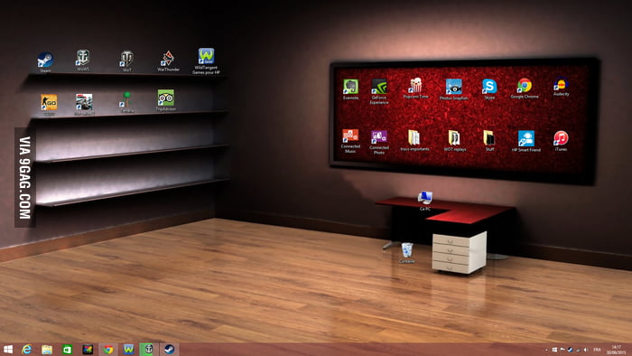 Yet another organised desktop ! - 9GAG