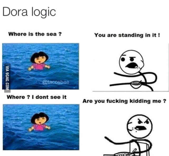 Dora Rages Dora Logic. - 9GAG