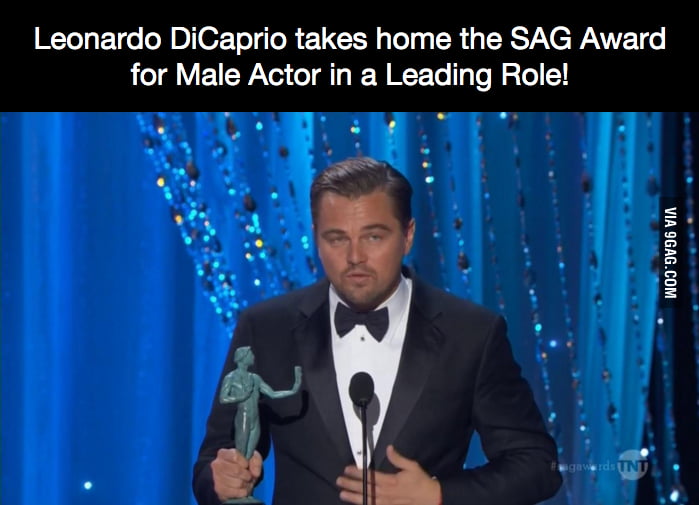 This is his first. Pretty much confirms the Oscar for him. - 9GAG