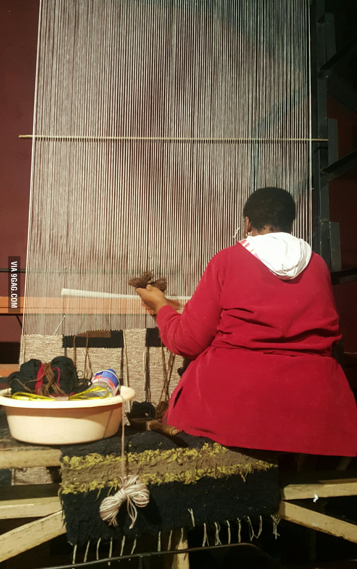 Handwoven mat in South Africa. It takes three weeks to make and sells for 820 9GAG