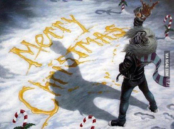 Eddie from Iron Maiden wishes you Marry Christmas! - 9GAG