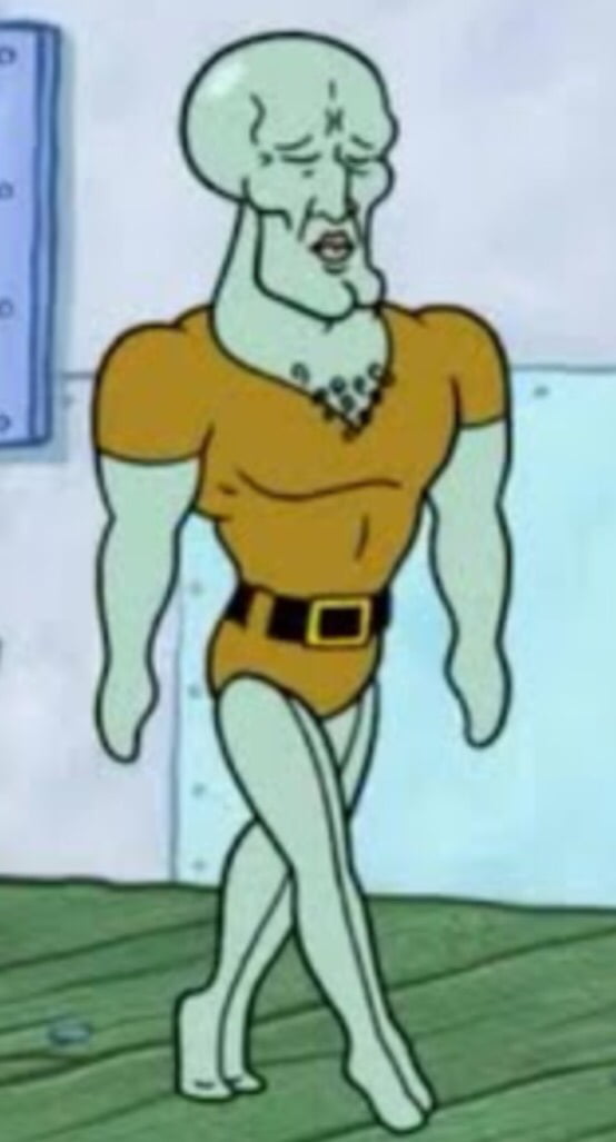 Romphims are getting noticed but handsome Squidward wore it before it was c...