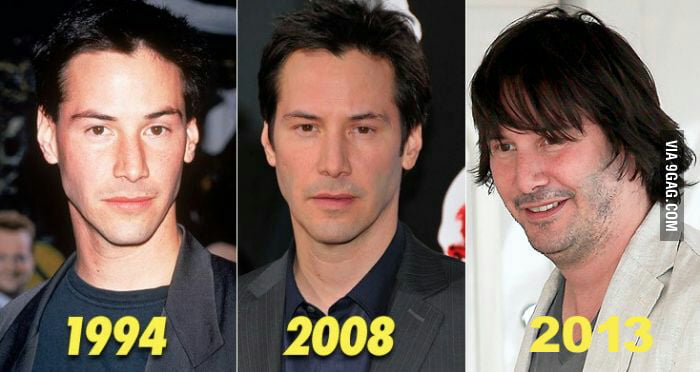 Now that's a transformation. keanu Reeves. - 9GAG