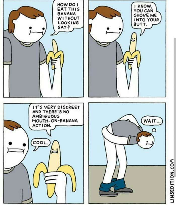 Mouth-on-banana action - 9GAG