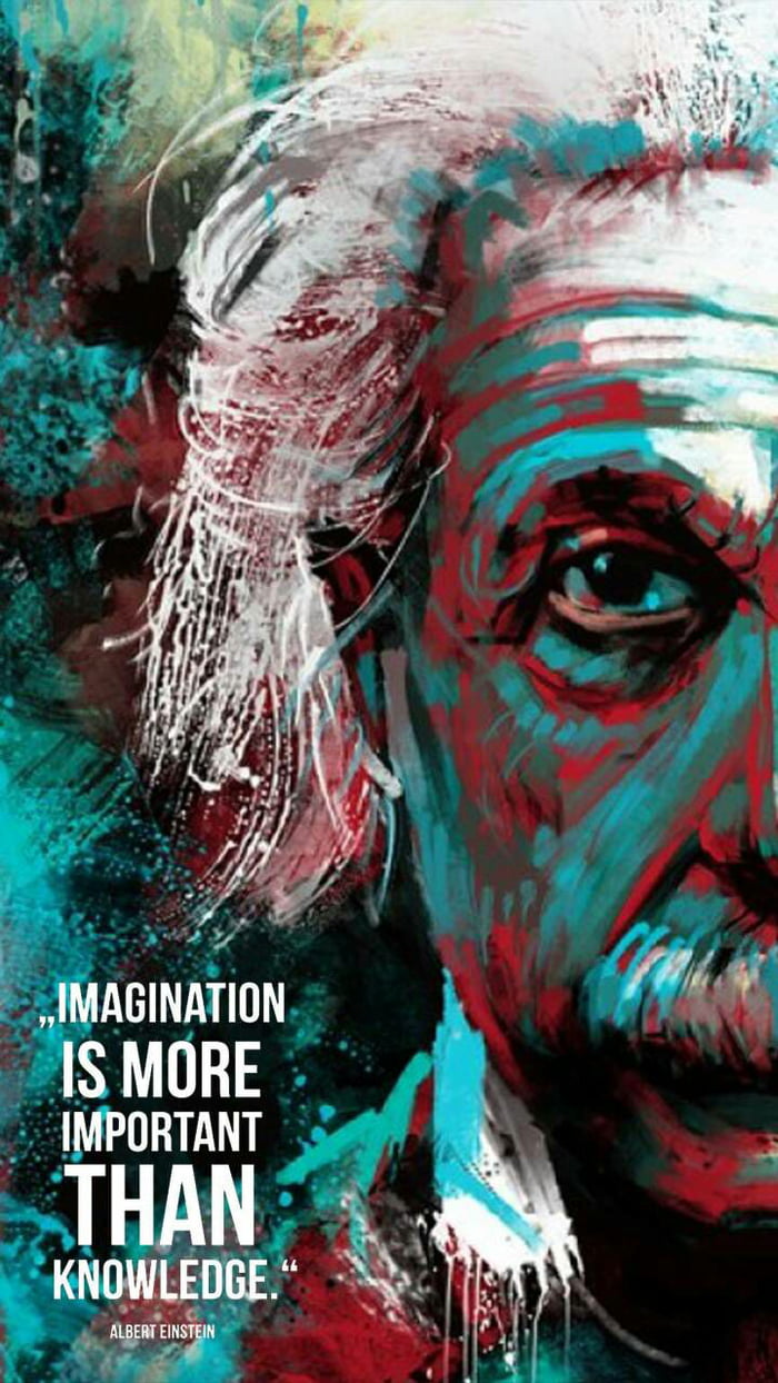 imagination is more important than knowledge wallpaper