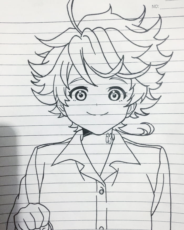 Bored in class (Emma from The Promised Neverland) - 9GAG