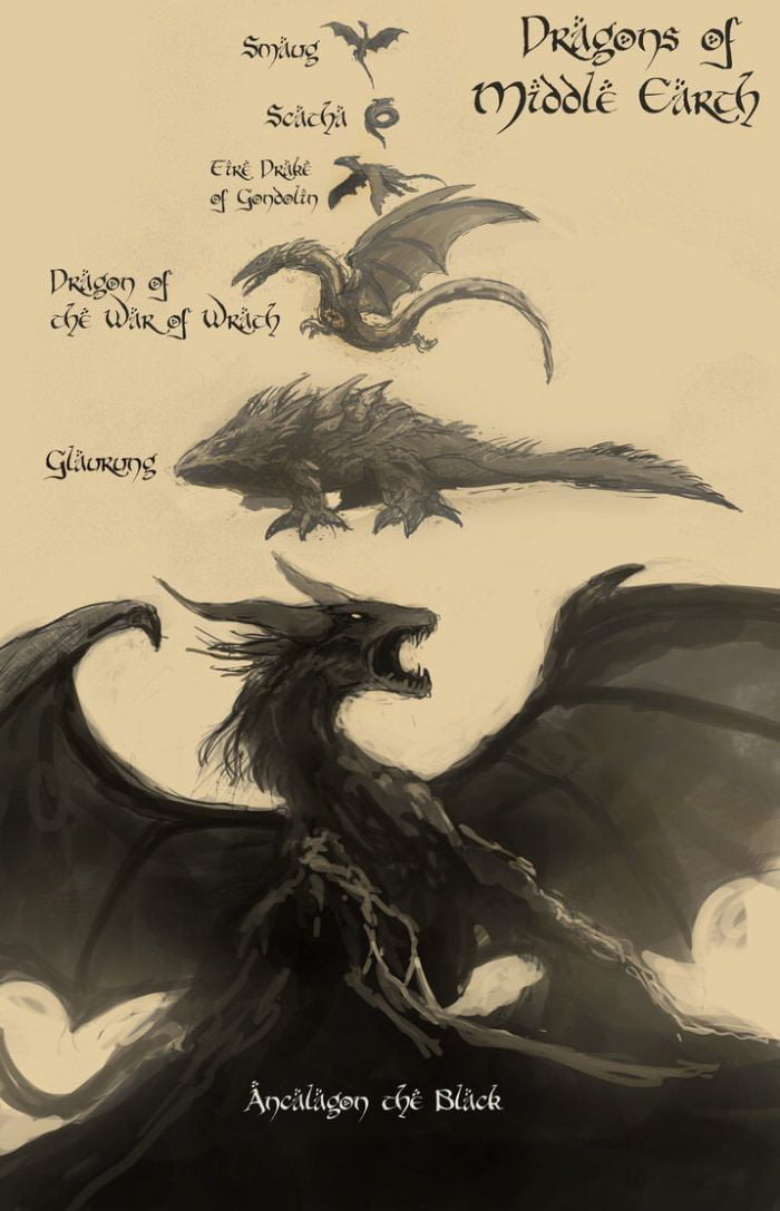 Smaug Mighty dragons of Middle-Earth Size comparision. Fire Drake Glaurung  Dragon ofthe Ancalagon Scatha Gondokn Woe of Wrath the Black MOTHER OF GOD  - iFunny Brazil