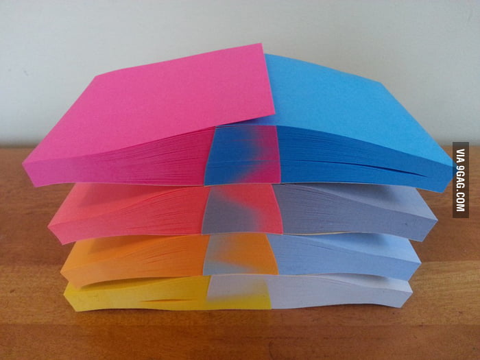 Stack of post-its - 9GAG
