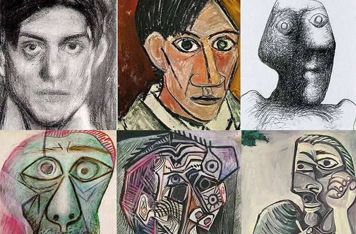 Picasso’s self portrait evolution from age 15 to age 90. - 9GAG