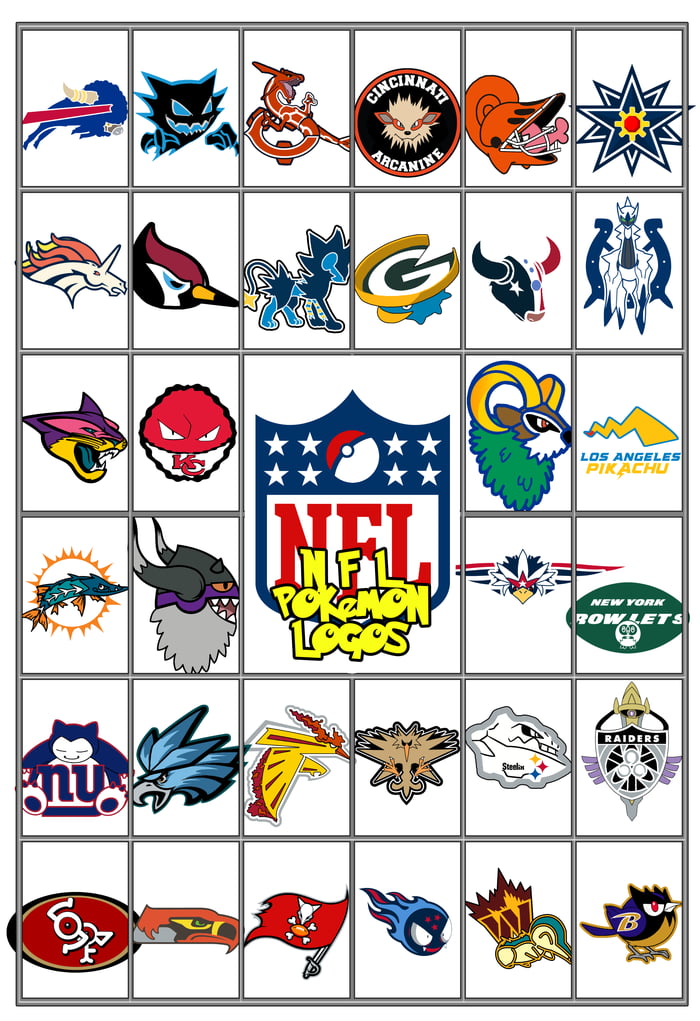 I've finished turning every NFL logo into a pokemon :D - 9GAG