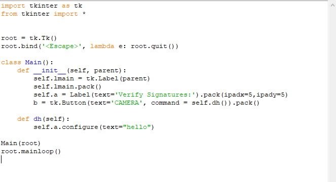Python tkinter help, im trying to chage a label from a class all i get ...