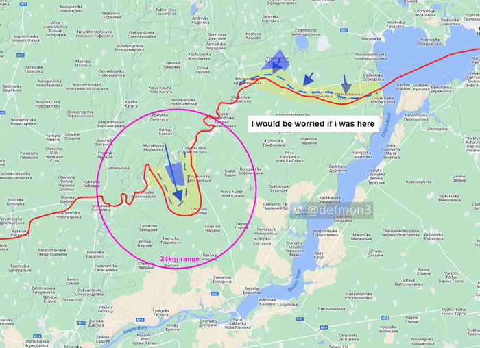 Ukraine bridgehead near Davydiv Brid is gaining traction. Moving closer ...