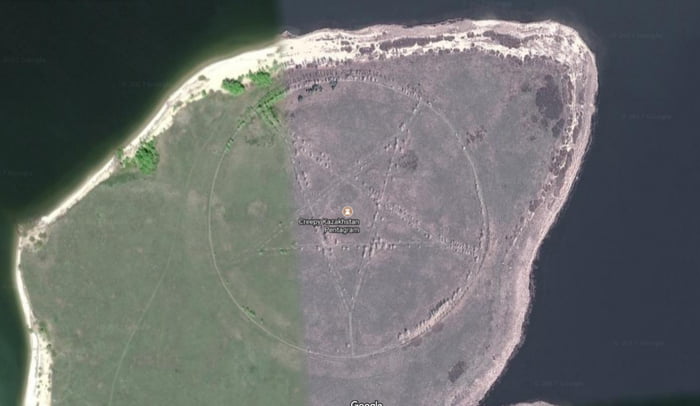 Some Weird Pentagram On Kazakhstan Coordinates 52 28 47 14 62 11 8 38 9gag