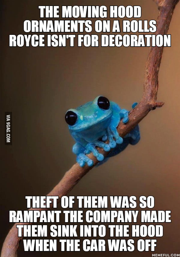 Small fact on the cool moving hood ornaments... 9GAG
