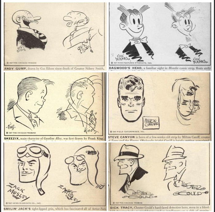 These cartoonists in the late 1940s were asked to draw their iconic ...