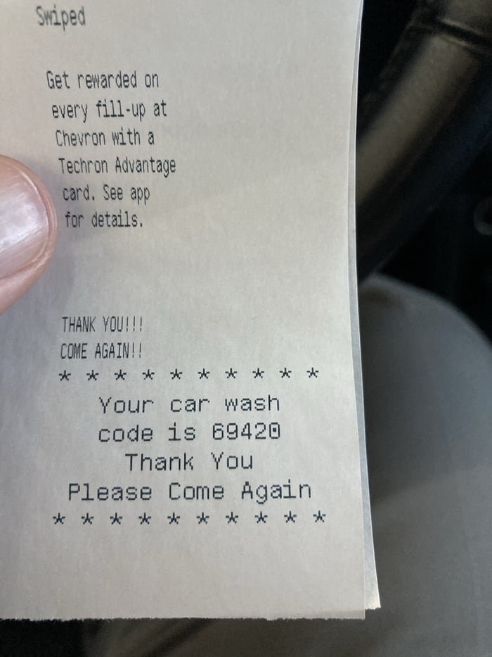 My car wash code. Best thing to happen today. 9GAG