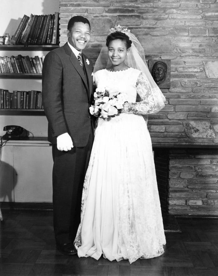 Nelson And Winnie Mandela On Their Wedding Day June 14th 1958 9GAG