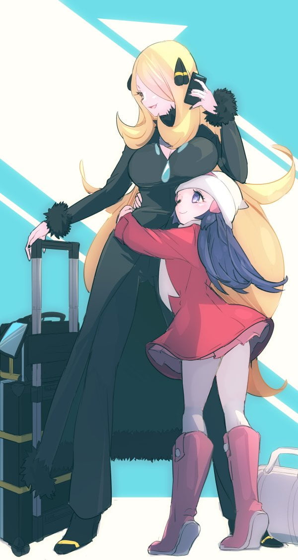 Champion Cynthia Shirona And Her Girlfriend Pokemon Trainer Dawn Hikari