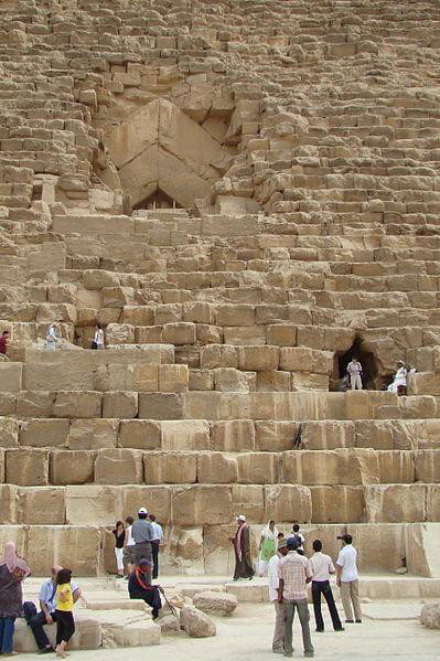 These are the two entrances to the Great Pyramid of Giza on it’s North ...