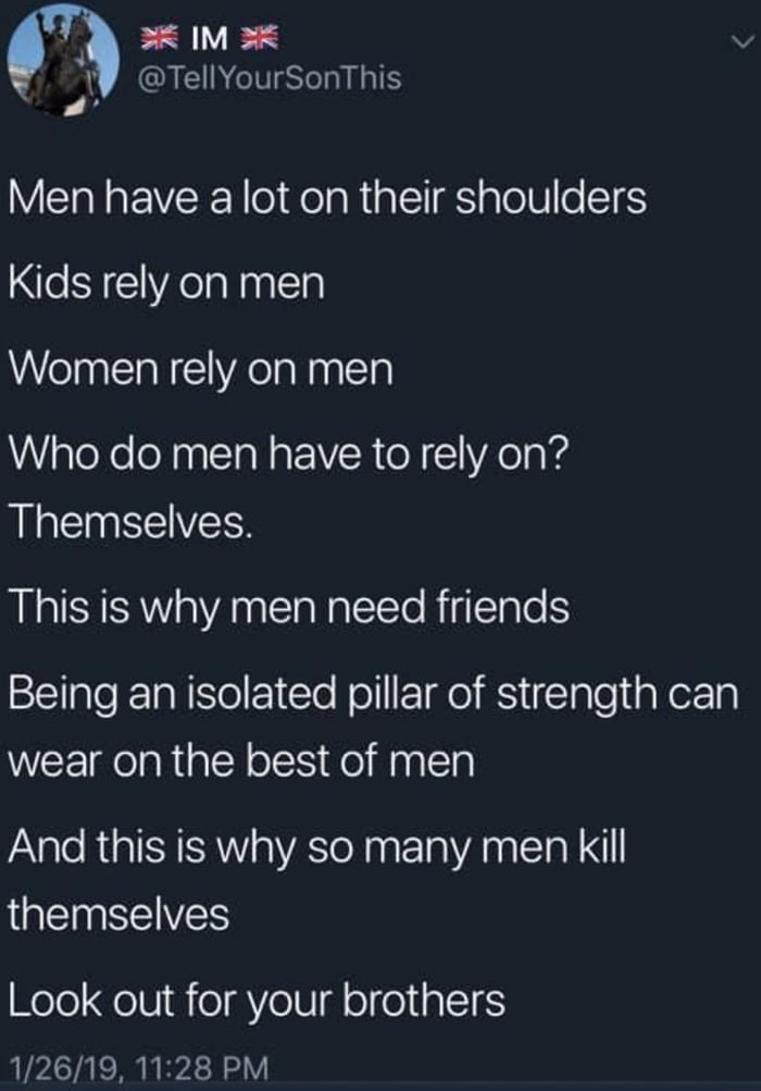 Does society care about men issues? - 9GAG