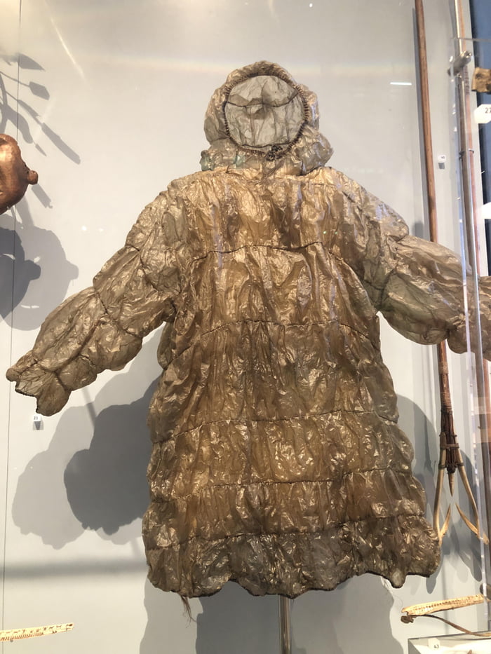 Gut parka. A parka made of sea mammal intestine. Yup’ik or Inupiat ...