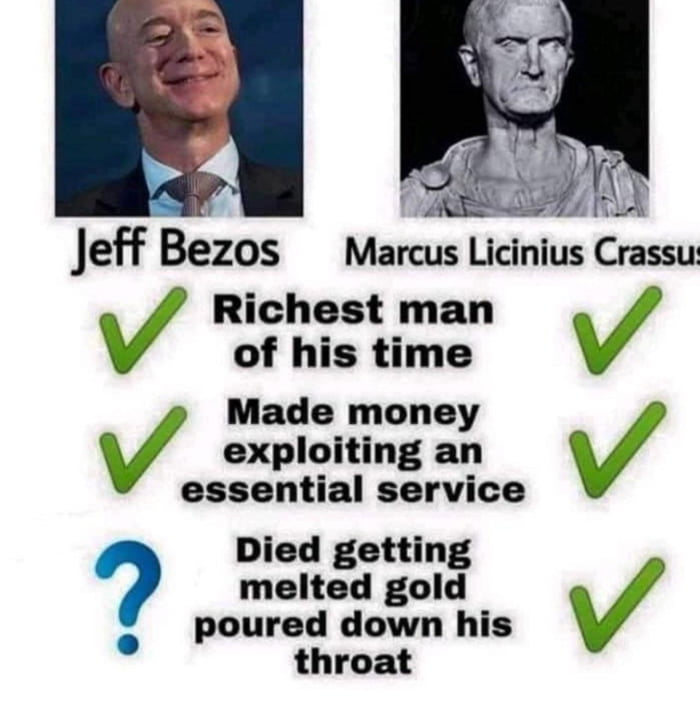 I am not saying we should pour melted gold down his throat. But I am