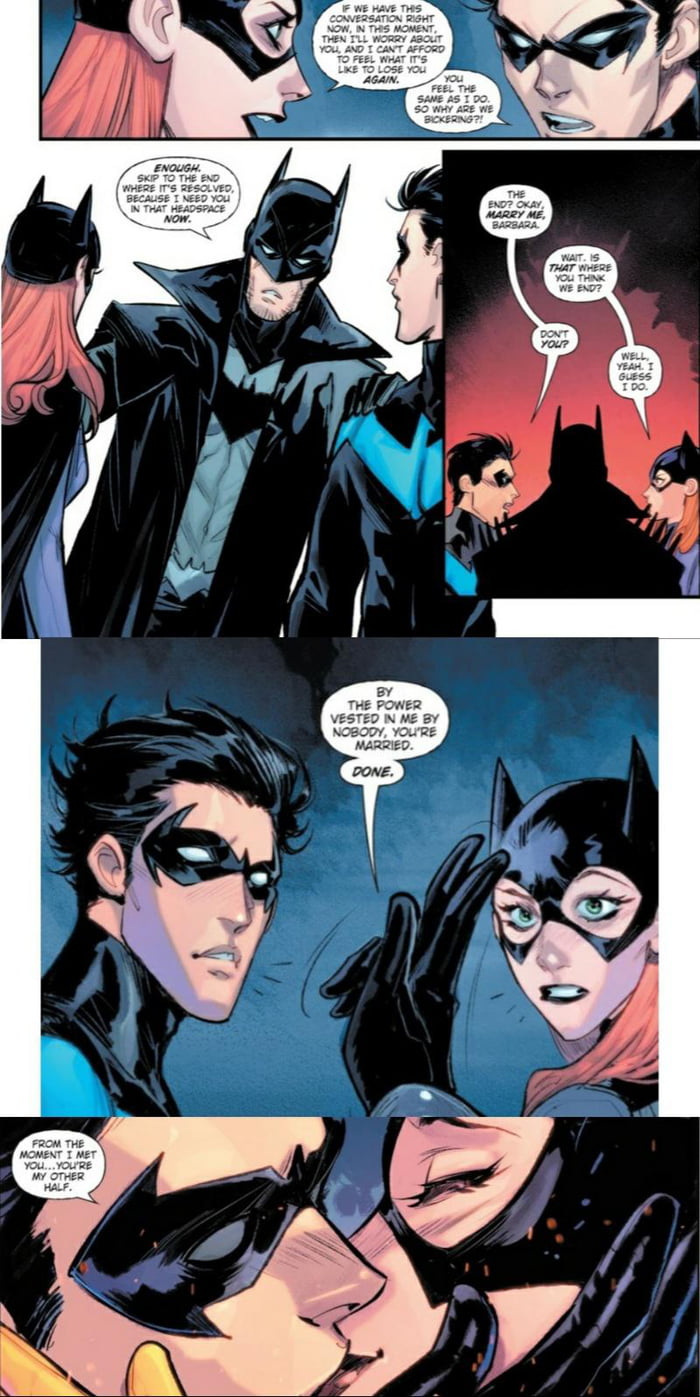 Nightwing And Batgirl Married By Batman 9gag 9276