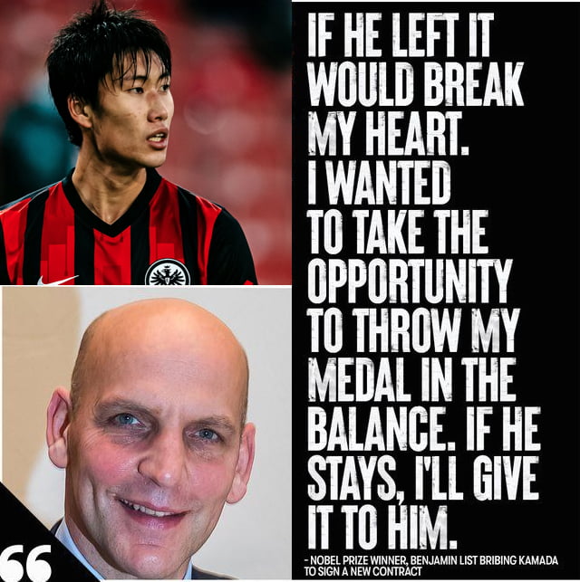 Scientist offers his Nobel Prize medal to footballer Daichi Kamada if