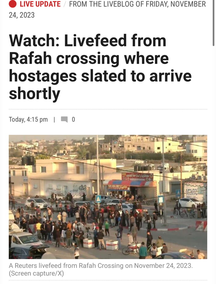 Watch Livefeed Of Hostages Being Freed By Hamas, Link In Comments. - 9GAG