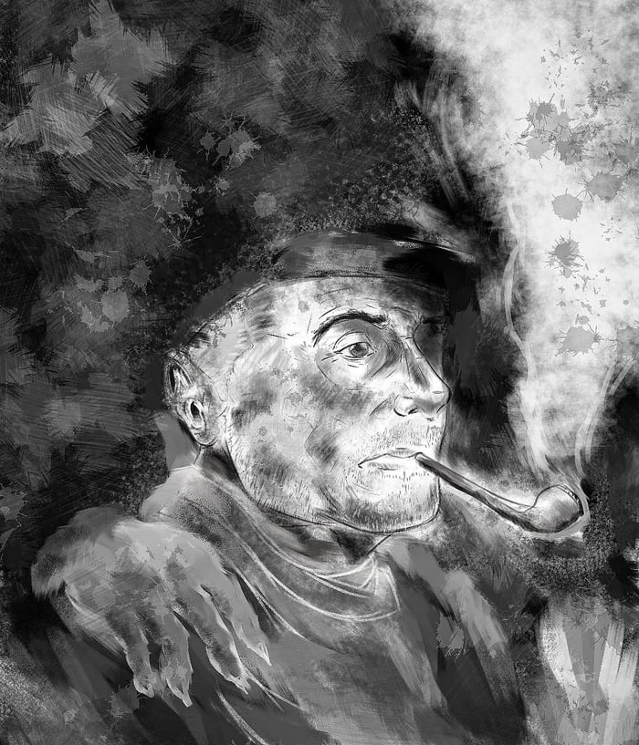 I just painted this today, so the man in the portrait is my grandpa and