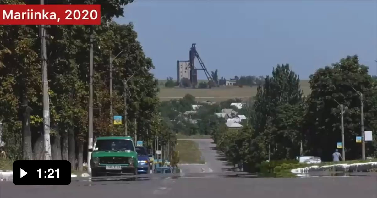 A video about how Maryinka, Donetsk region, looked like in 2020, when ...