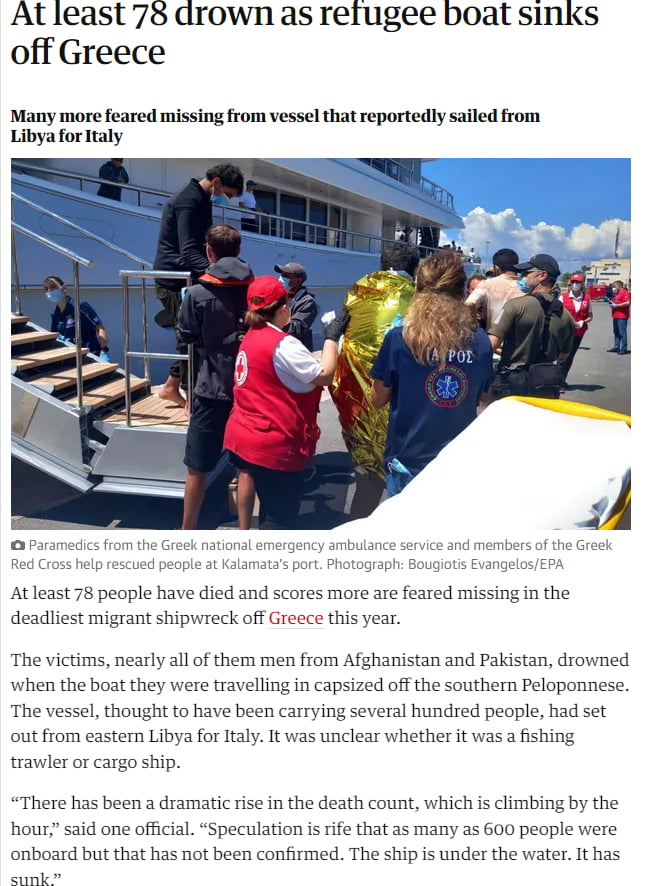 At least 79 dead after migrant vessel sinks off Greece - 9GAG