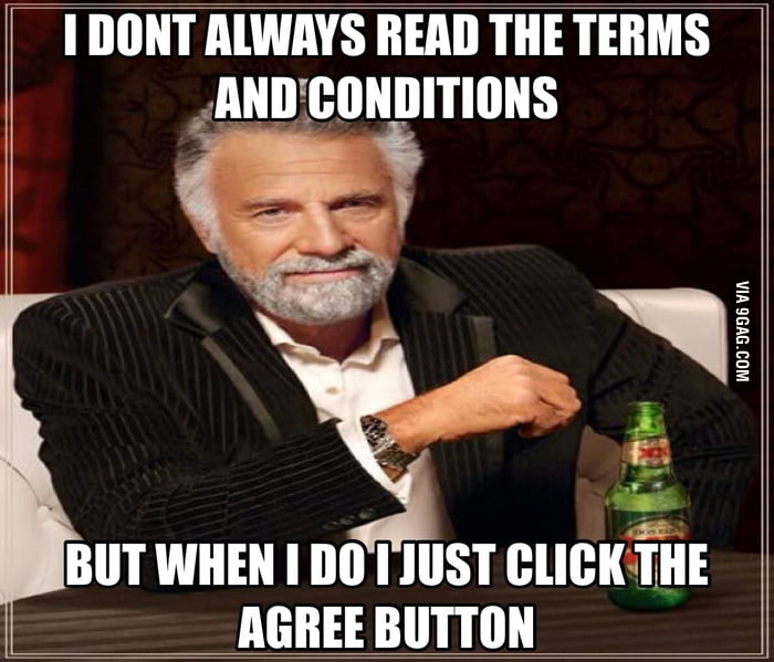 Agree the Terms and Conditions - 9GAG