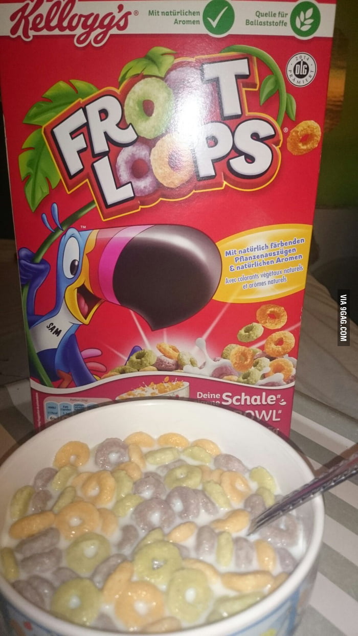 Froot Loops in Germany are so disappointing... I miss the blue ones 9GAG