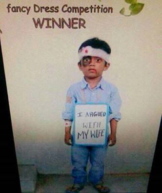Today my son got 1st prize in Fancy dress competition. - 9GAG