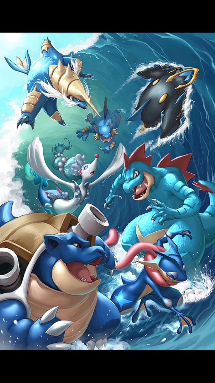 The wallpaper of the water starters (updated) 9GAG