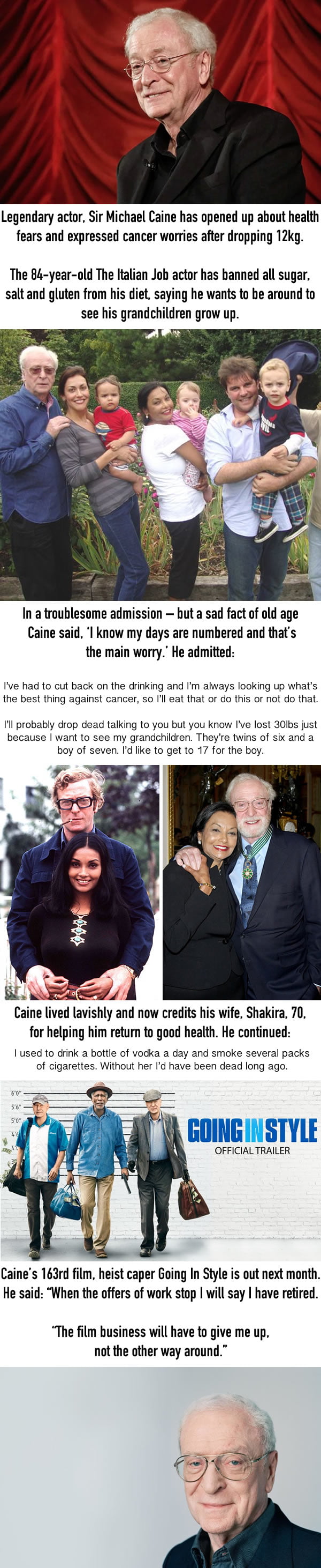 Sir Michael Caine Loses 12kg Amid Cancer Fears, Thanks His Wife For Keeping Him Going
