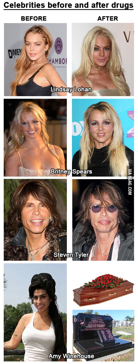 Celebrities before and after drugs - 9GAG