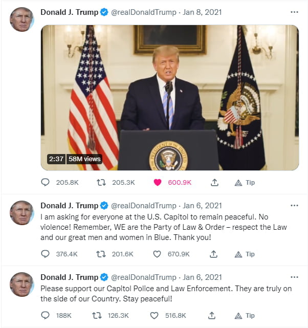 Trump Inciting Democracy Ending Tweets At The Beginning Of Jan. 6'th ...