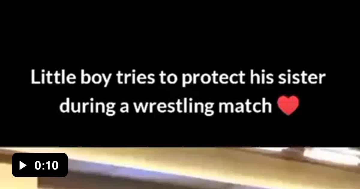 Little Brother Protects Sister During Wrestling Match 9gag