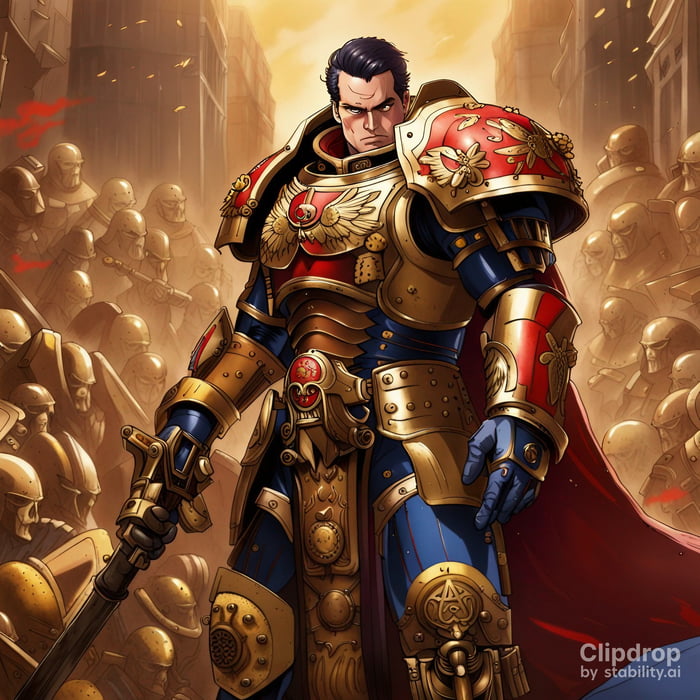 Can't wait for the Henry Cavill Warhammer 40k series. Here's some ai ...