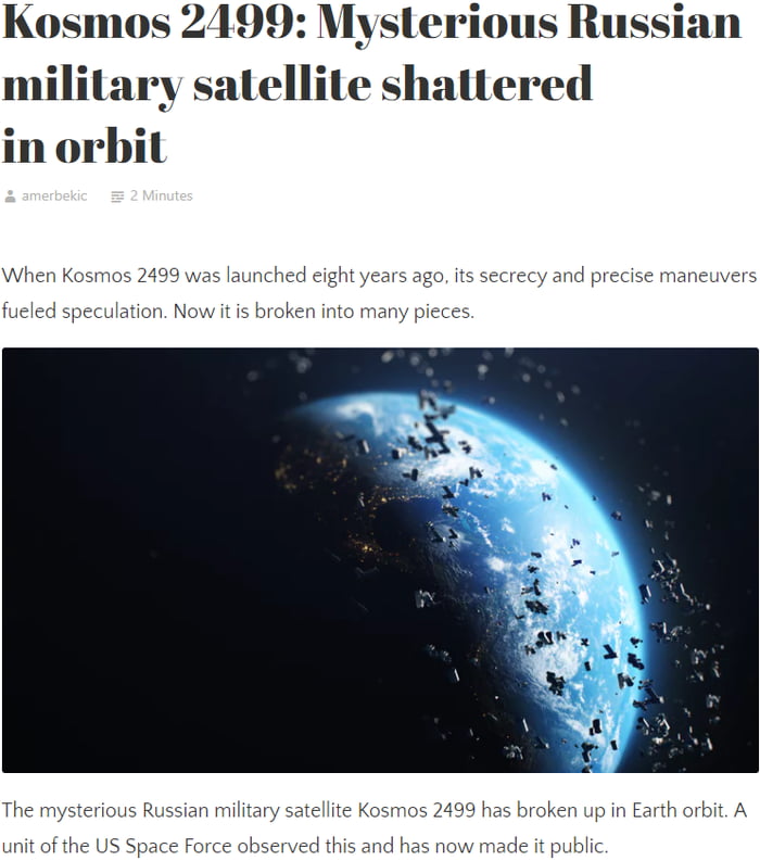 Russia no longer capable of keeping its satellites functional. - 9GAG