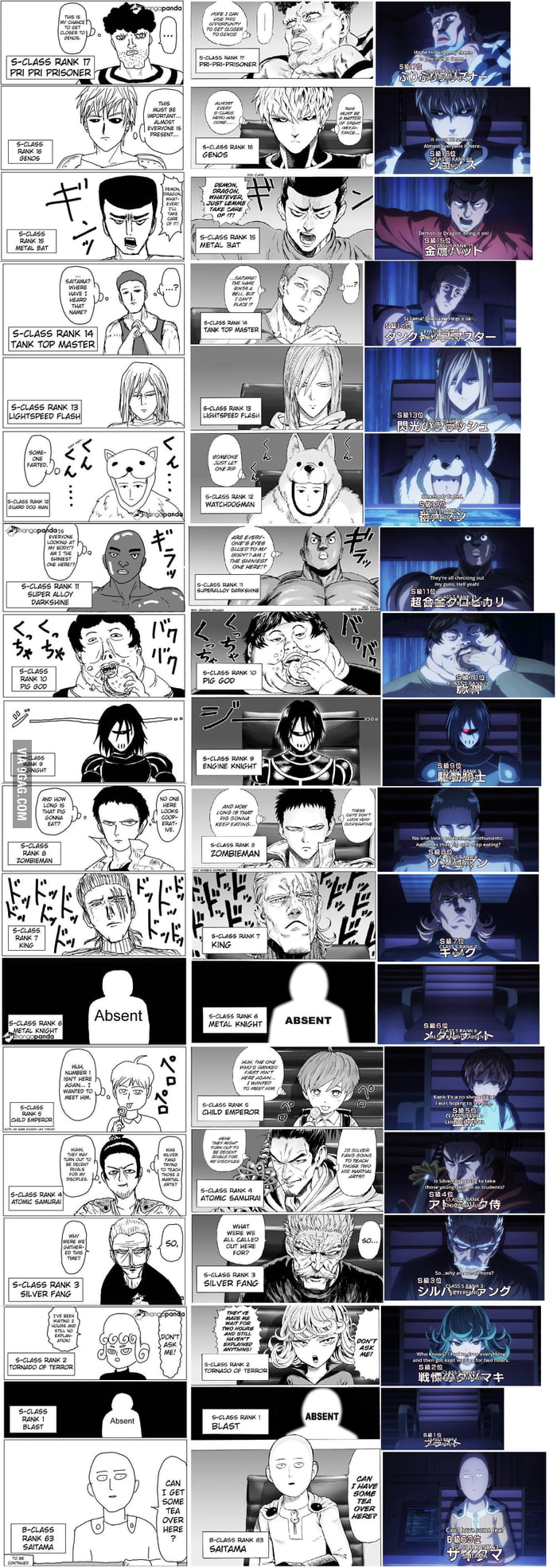 Original Redraw And Anime Comparison One Punch Man 9gag