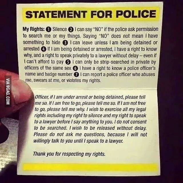 Statement For Police 9GAG