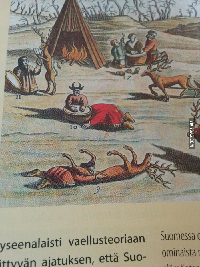 Drawing from 1680 about Finnish people. what is he doing? - 9GAG